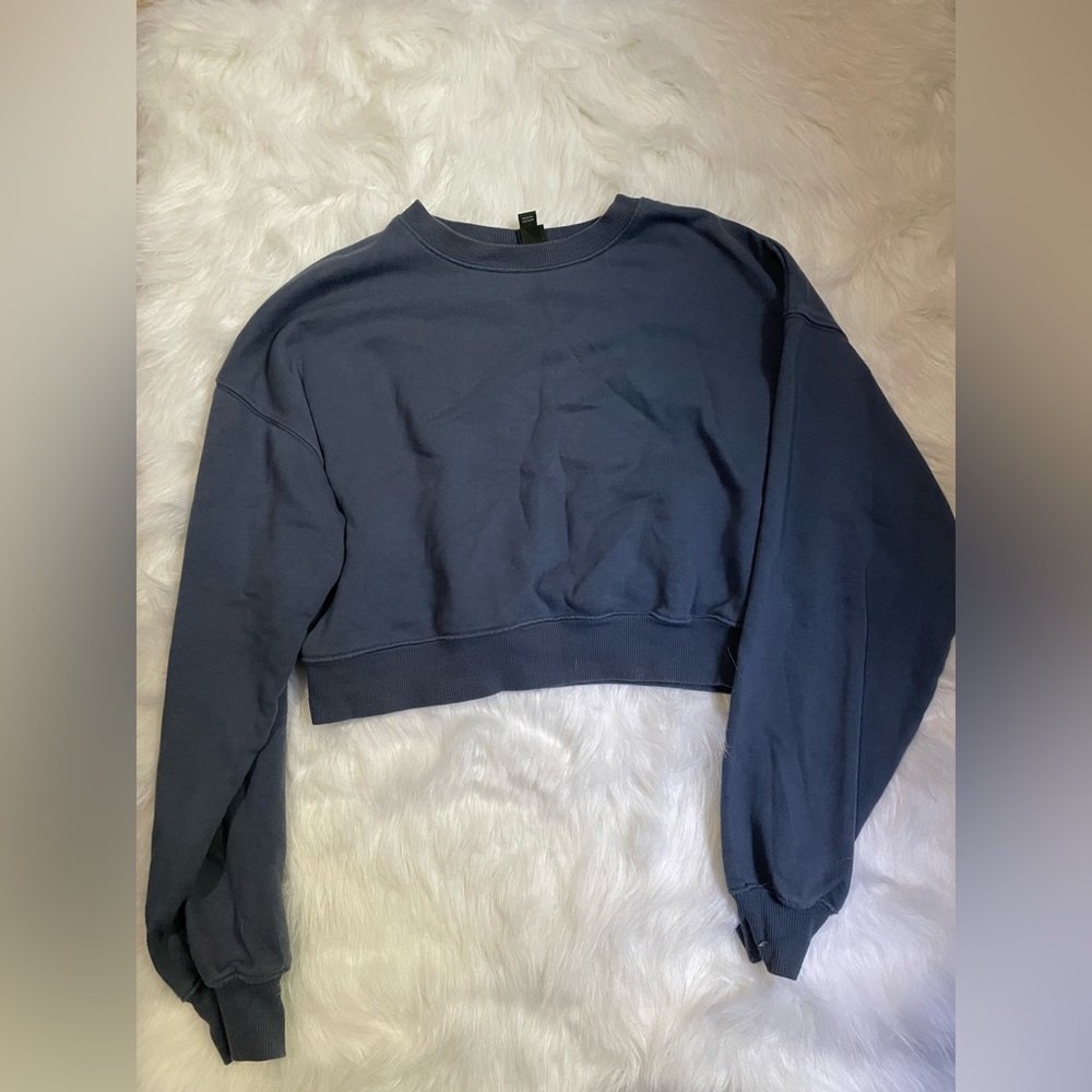 Wild Fable Blue Cropped Sweatshirt